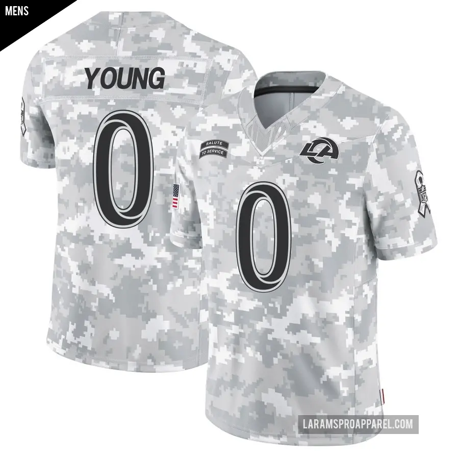 Men's Los Angeles Rams ＃0 Byron Young Arctic Camo Limited 2024 Salute to Service Jersey