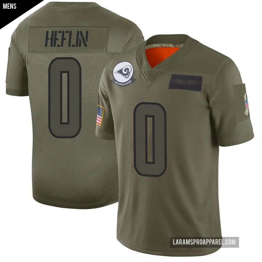 Men's Los Angeles Rams ＃0 Jack Heflin Camo Limited 2019 Salute to Service Jersey