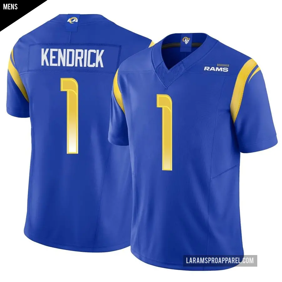 Men's Los Angeles Rams ＃1 Derion Kendrick Royal Limited Vapor F.U.S.E. Jersey