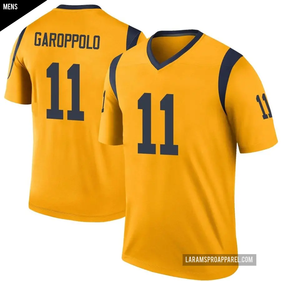 Men's Los Angeles Rams ＃11 Jimmy Garoppolo Gold Legend Color Rush Jersey