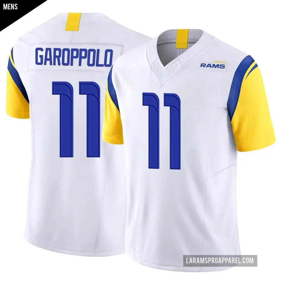 Men's Los Angeles Rams ＃11 Jimmy Garoppolo White Limited Vapor F.U.S.E. Jersey