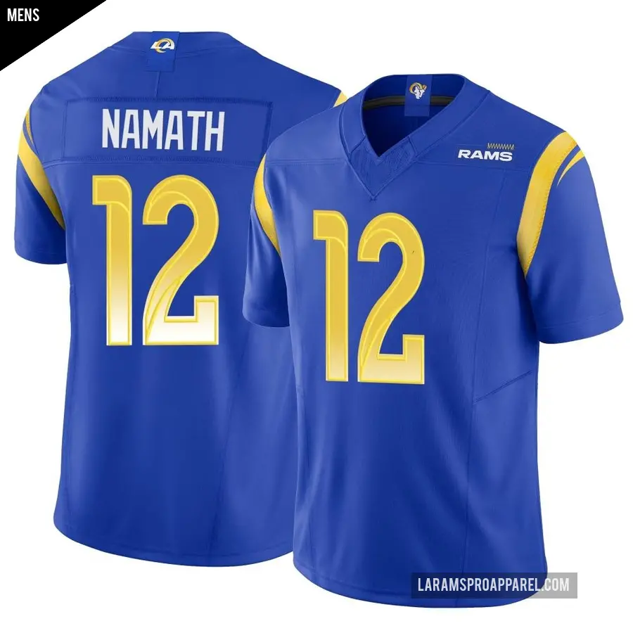 Men's Los Angeles Rams ＃12 Joe Namath Royal Limited Vapor F.U.S.E. Jersey
