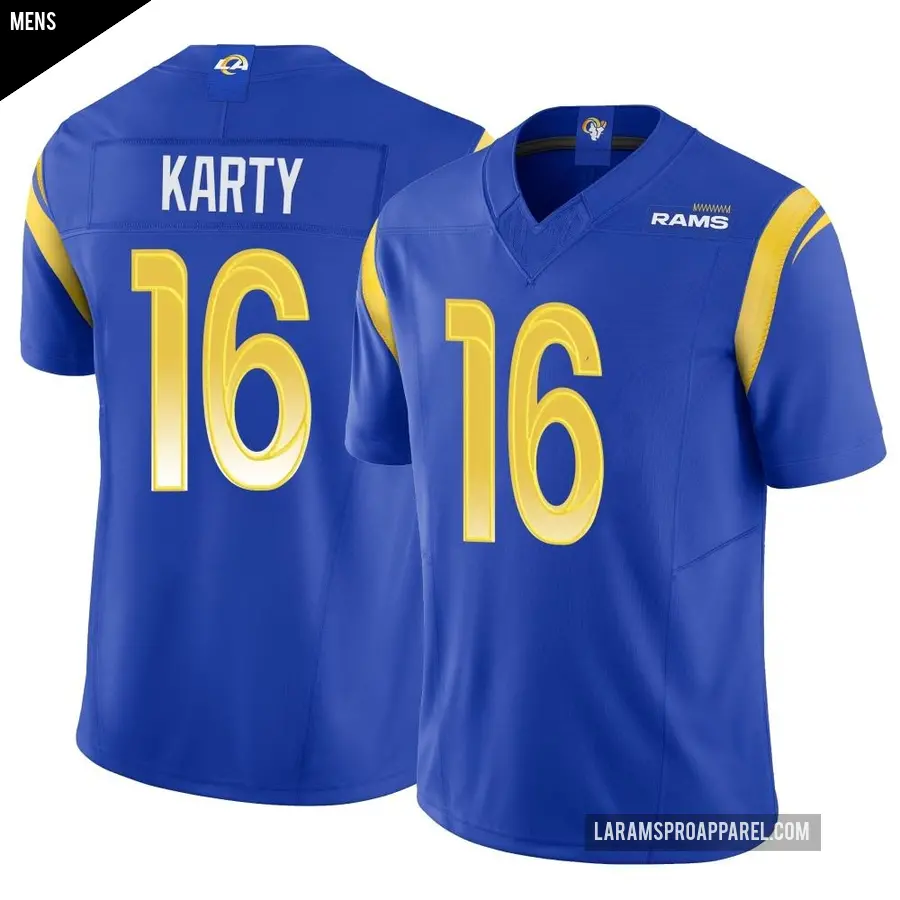 Men's Los Angeles Rams ＃16 Joshua Karty Royal Limited Vapor F.U.S.E. Jersey