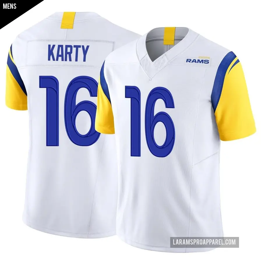 Men's Los Angeles Rams ＃16 Joshua Karty White Limited Vapor F.U.S.E. Jersey