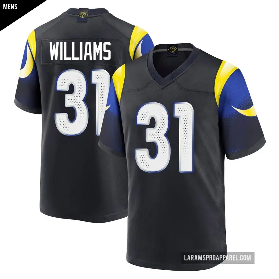 Men's Los Angeles Rams ＃31 Darious Williams Blue Game Midnight 2025 Rivalries Collection Jersey