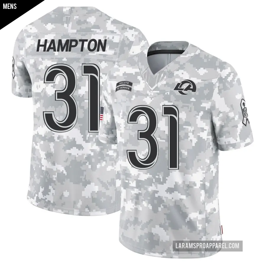 Men's Los Angeles Rams ＃31 Nick Hampton Arctic Camo Limited 2024 Salute to Service Jersey