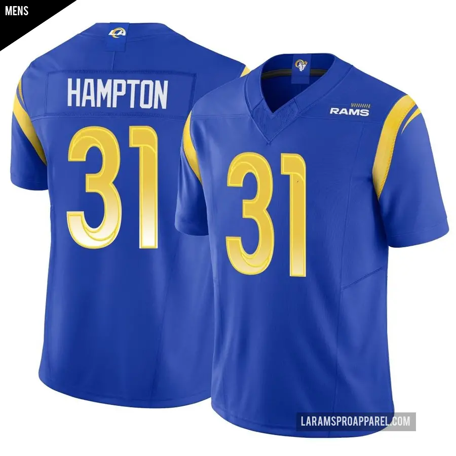 Men's Los Angeles Rams ＃31 Nick Hampton Royal Limited Vapor F.U.S.E. Jersey