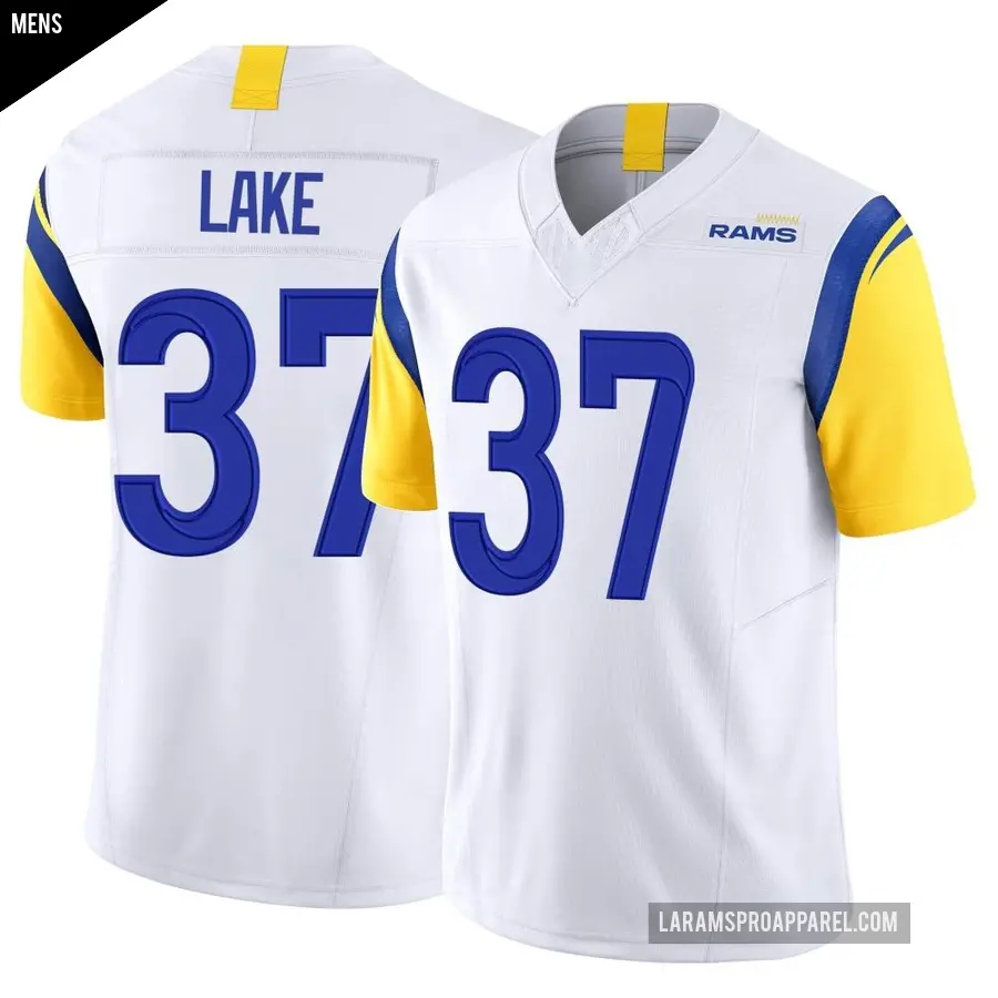 Men's Los Angeles Rams ＃37 Quentin Lake White Limited Vapor F.U.S.E. Jersey
