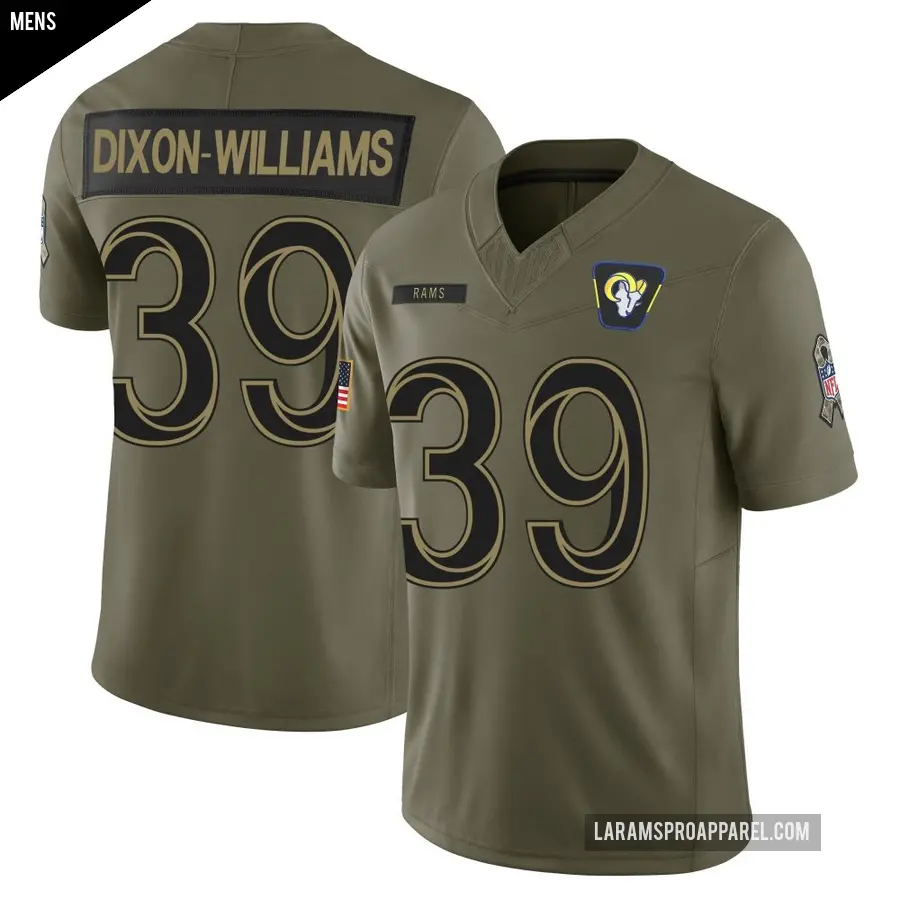 Men's Los Angeles Rams ＃39 Malik Dixon-Williams Olive Limited 2025 Salute to Service Jersey