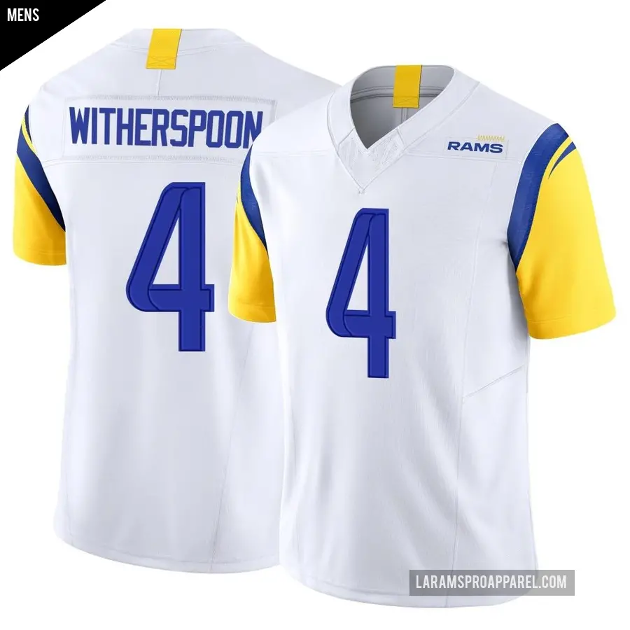 Men's Los Angeles Rams ＃4 Ahkello Witherspoon White Limited Vapor F.U.S.E. Jersey