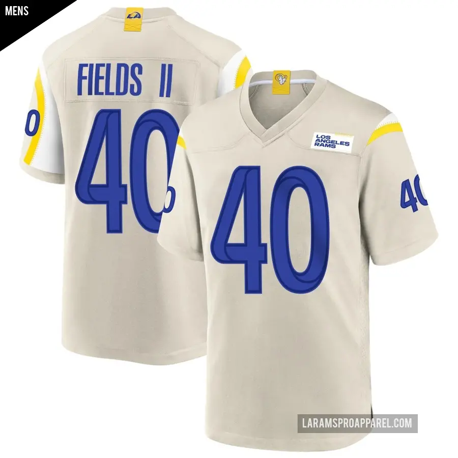 Men&#039;s Los Angeles Rams &#65283;40 Tony Fields II Game Bone Jersey