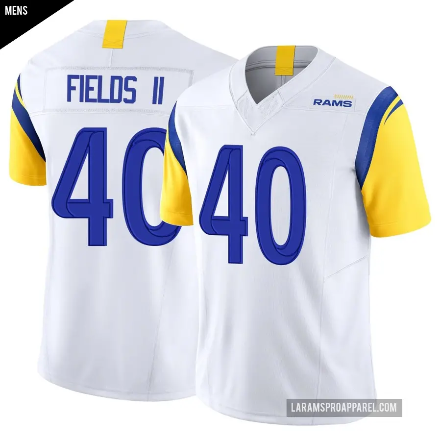 Men's Los Angeles Rams ＃40 Tony Fields II White Limited Vapor F.U.S.E. Jersey