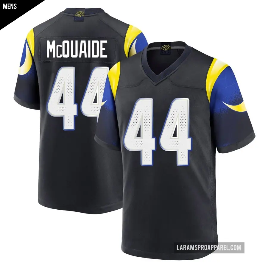 Men's Los Angeles Rams ＃44 Jake McQuaide Blue Game Midnight 2025 Rivalries Collection Jersey