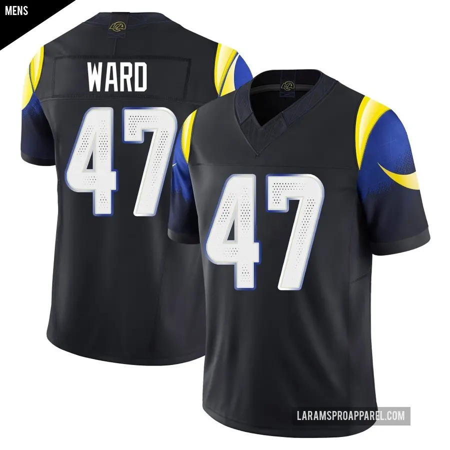 Men's Los Angeles Rams ＃47 Alex Ward Blue Limited Midnight 2025 Rivalries Collection Jersey