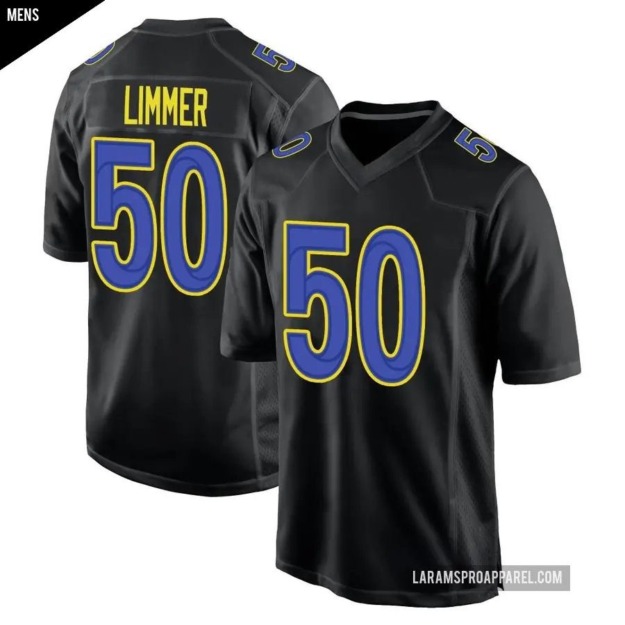 Men's Los Angeles Rams ＃50 Beaux Limmer Black Game Fashion Jersey