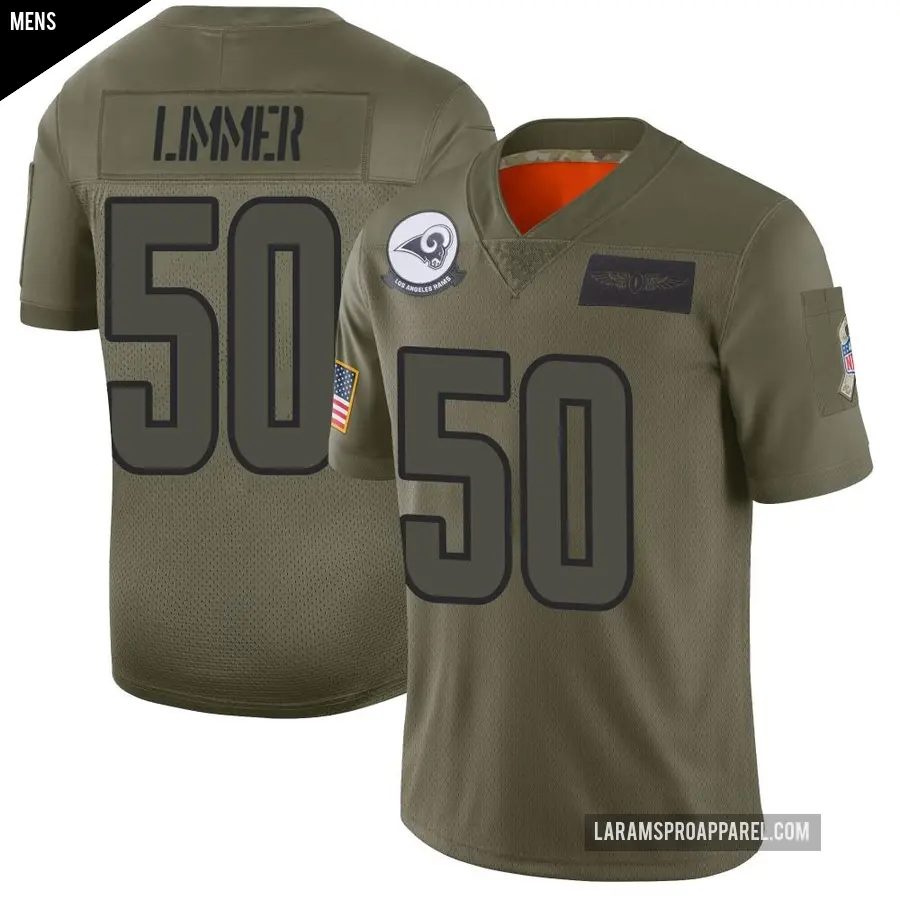 Men's Los Angeles Rams ＃50 Beaux Limmer Camo Limited 2019 Salute to Service Jersey