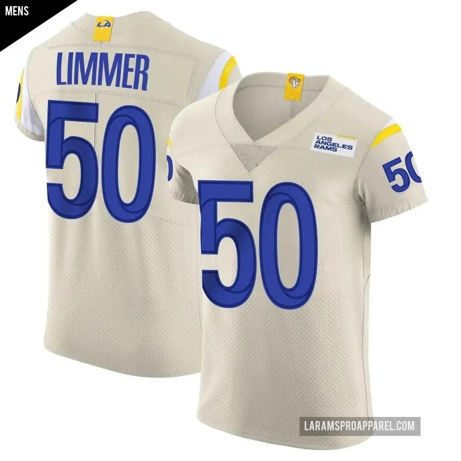 Men's Los Angeles Rams ＃50 Beaux Limmer Elite Bone Vapor Jersey