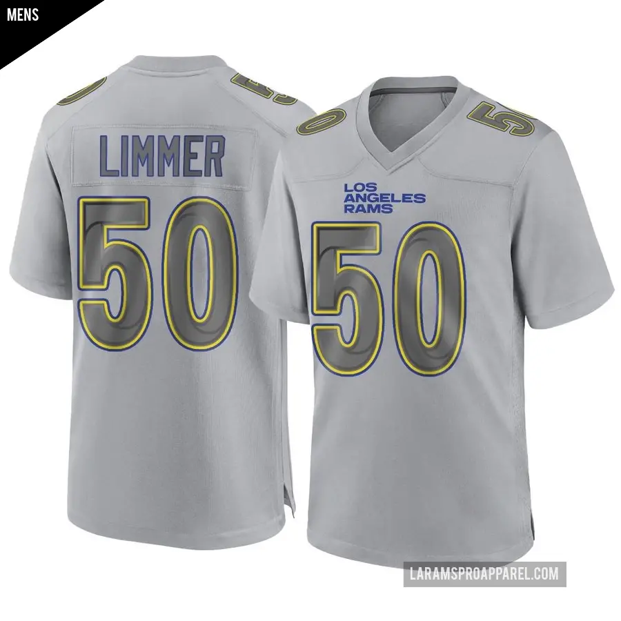 Men's Los Angeles Rams ＃50 Beaux Limmer Gray Game Atmosphere Fashion Jersey