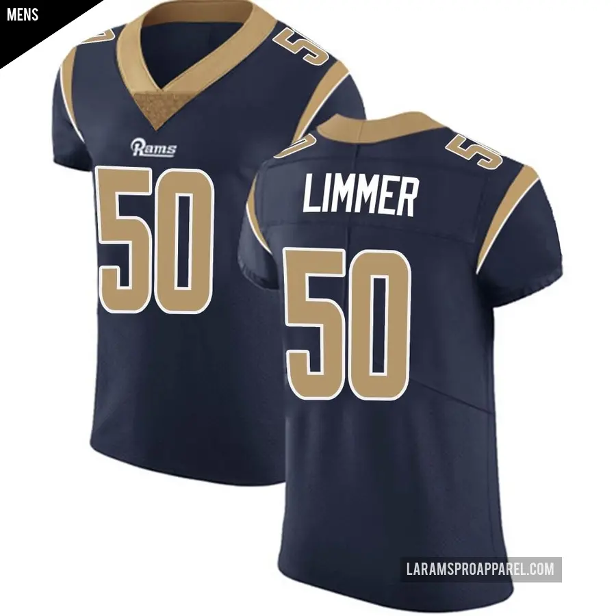 Men's Los Angeles Rams ＃50 Beaux Limmer Navy Elite Team Color Vapor Untouchable Jersey
