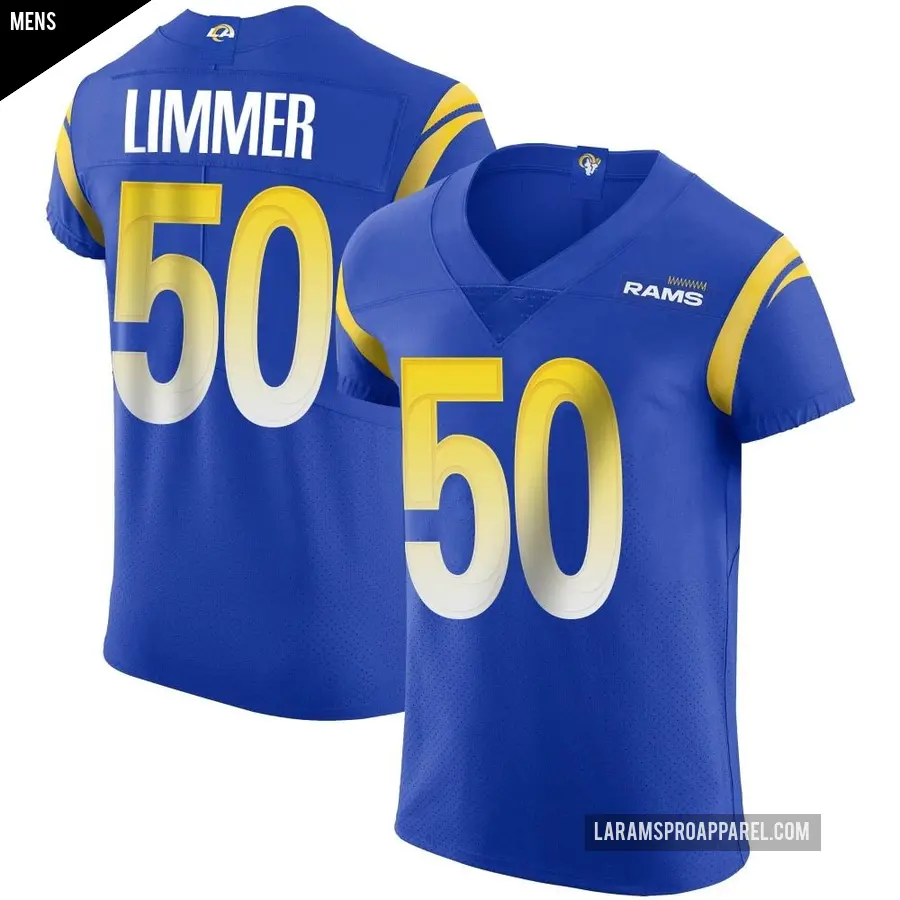 Men's Los Angeles Rams ＃50 Beaux Limmer Royal Elite Alternate Vapor Untouchable Jersey