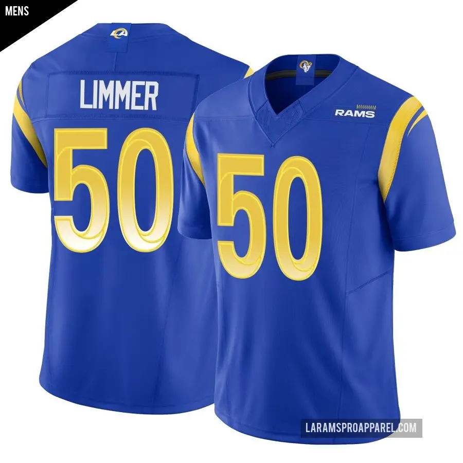 Men's Los Angeles Rams ＃50 Beaux Limmer Royal Limited Vapor F.U.S.E. Jersey
