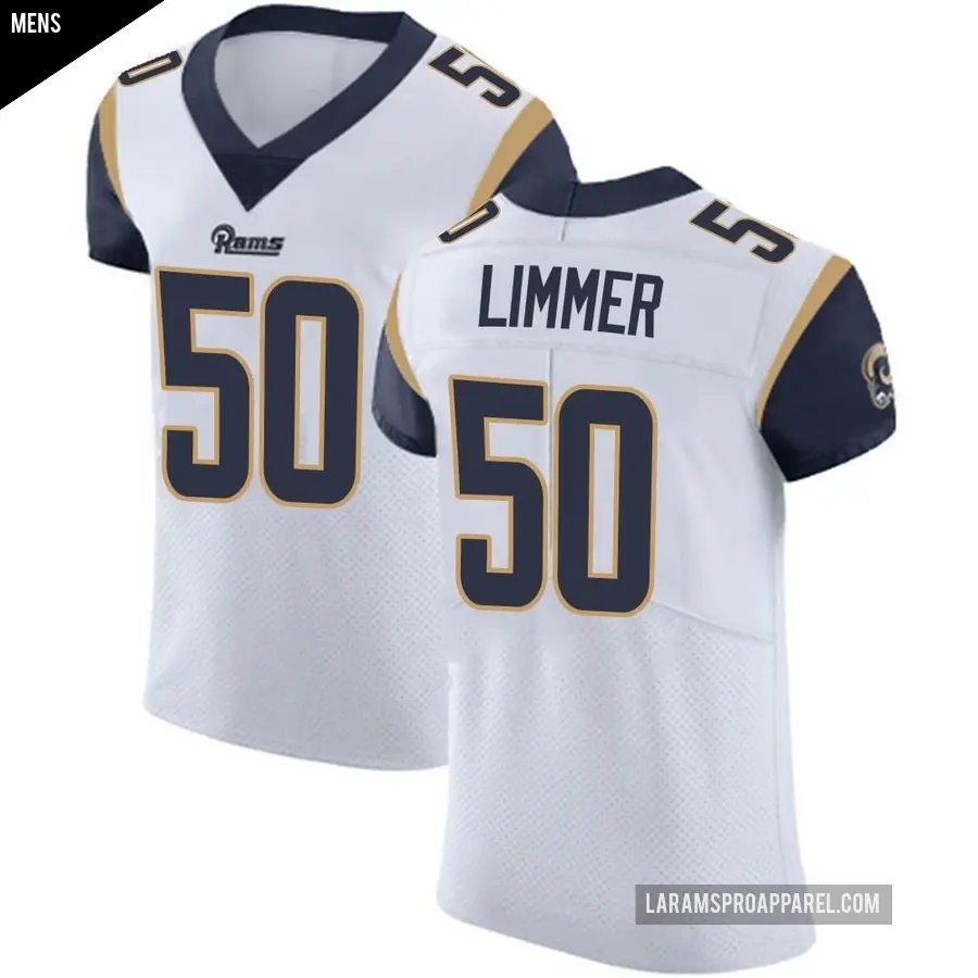 Men's Los Angeles Rams ＃50 Beaux Limmer White Elite Vapor Untouchable Jersey