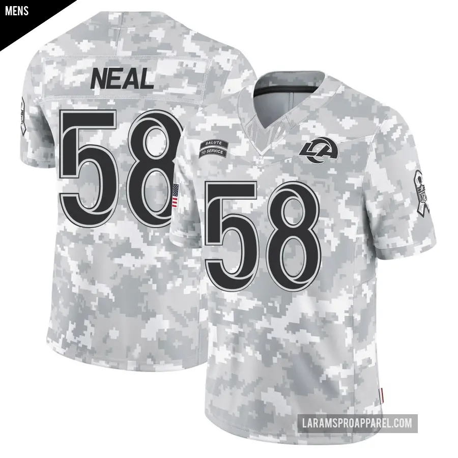 Men's Los Angeles Rams ＃58 Elias Neal Arctic Camo Limited 2024 Salute to Service Jersey
