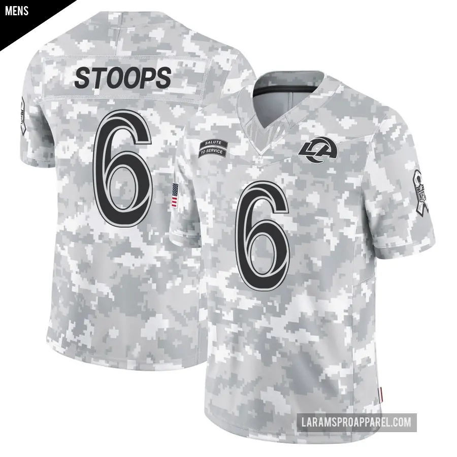 Men's Los Angeles Rams ＃6 Drake Stoops Arctic Camo Limited 2024 Salute to Service Jersey
