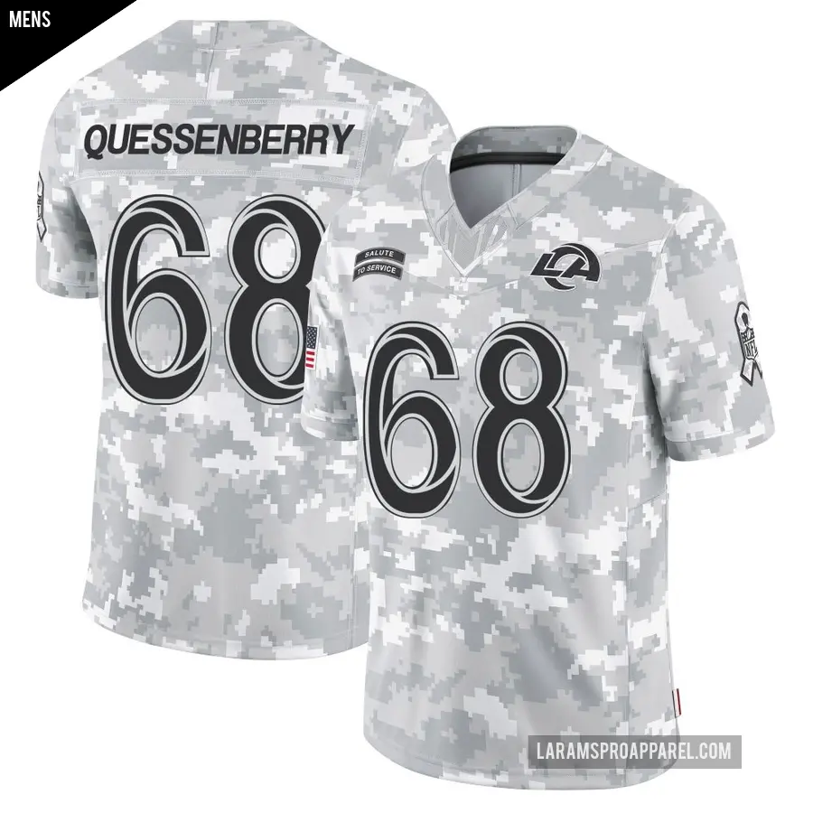Men's Los Angeles Rams ＃68 David Quessenberry Arctic Camo Limited 2024 Salute to Service Jersey