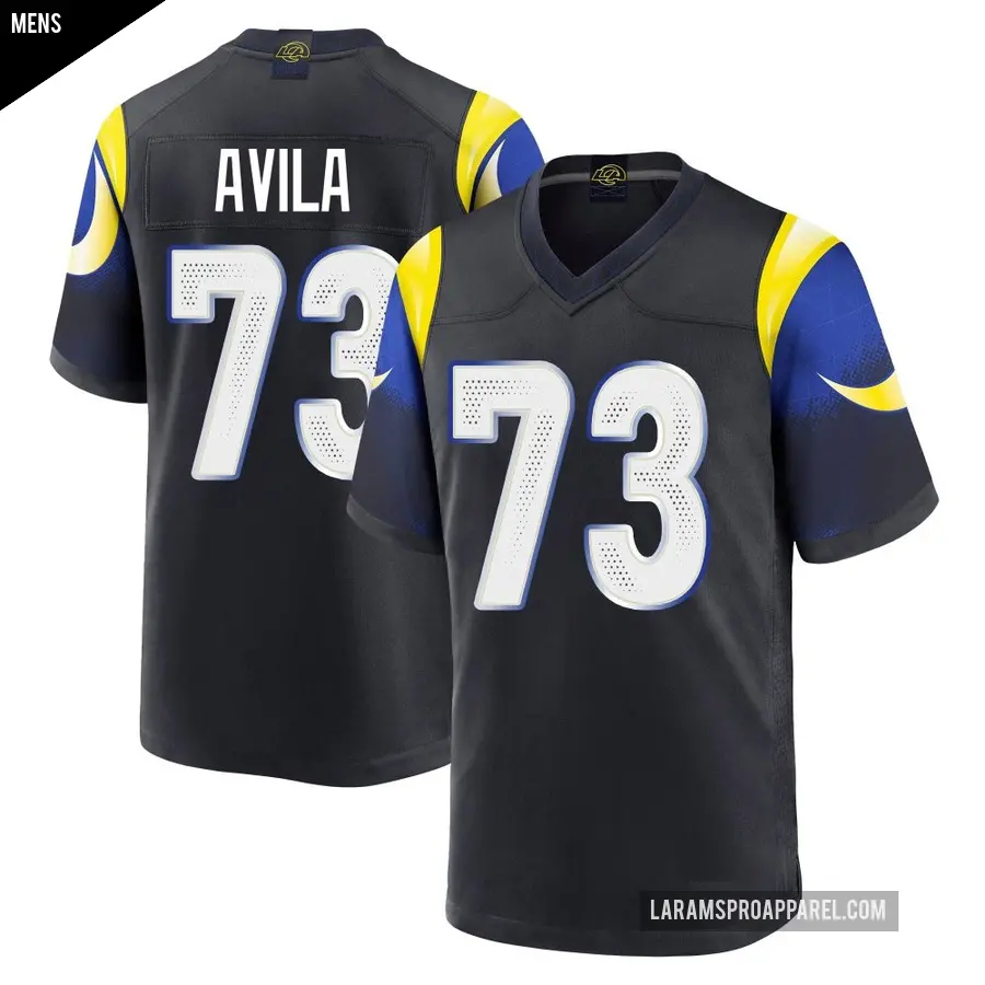 Men's Los Angeles Rams ＃73 Steve Avila Blue Game Midnight 2025 Rivalries Collection Jersey