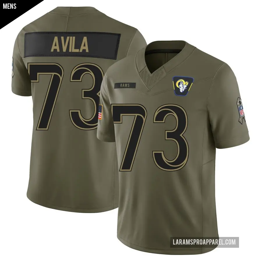 Men's Los Angeles Rams ＃73 Steve Avila Olive Limited 2025 Salute to Service Jersey