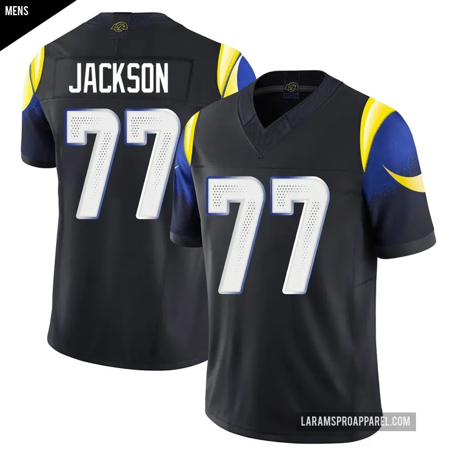 Men's Los Angeles Rams ＃77 Alaric Jackson Blue Limited Midnight 2025 Rivalries Collection Jersey