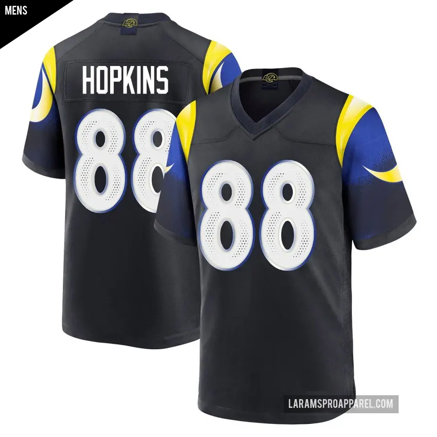 Men's Los Angeles Rams ＃88 Brycen Hopkins Blue Game Midnight 2025 Rivalries Collection Jersey