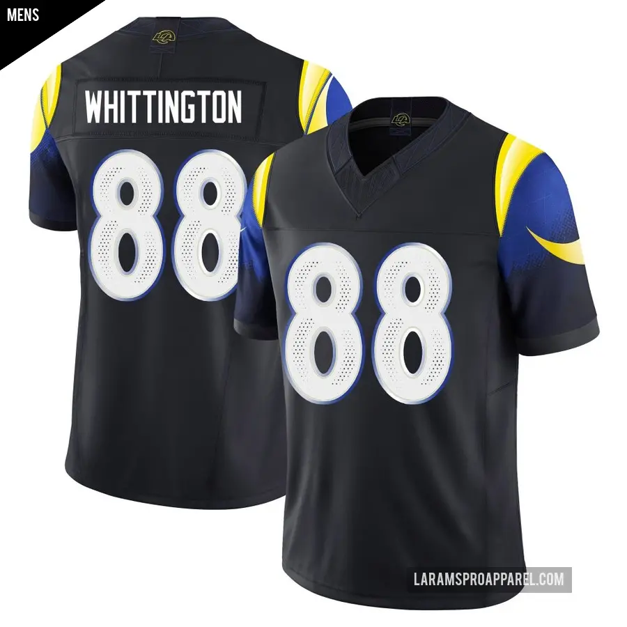 Men's Los Angeles Rams ＃88 Jordan Whittington Blue Limited Midnight 2025 Rivalries Collection Jersey