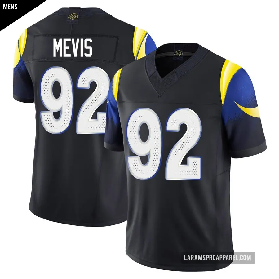 Men's Los Angeles Rams ＃92 Harrison Mevis Blue Limited Midnight 2025 Rivalries Collection Jersey