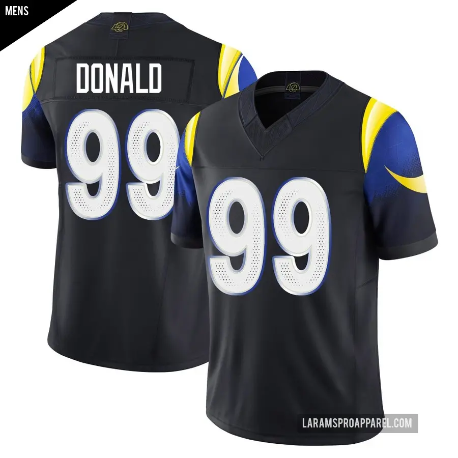 Men's Los Angeles Rams ＃99 Aaron Donald Blue Limited Midnight 2025 Rivalries Collection Jersey