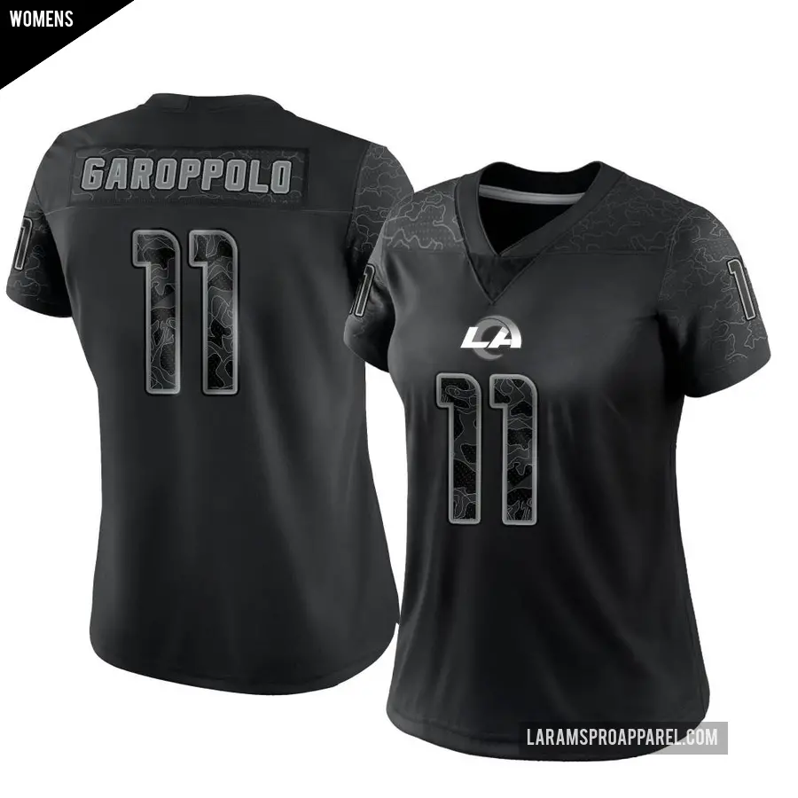 Women's Los Angeles Rams ＃11 Jimmy Garoppolo Black Limited Reflective Jersey