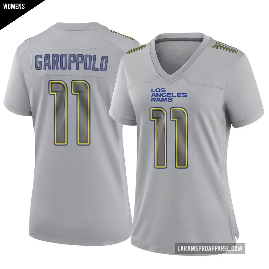 Women's Los Angeles Rams ＃11 Jimmy Garoppolo Gray Game Atmosphere Fashion Jersey