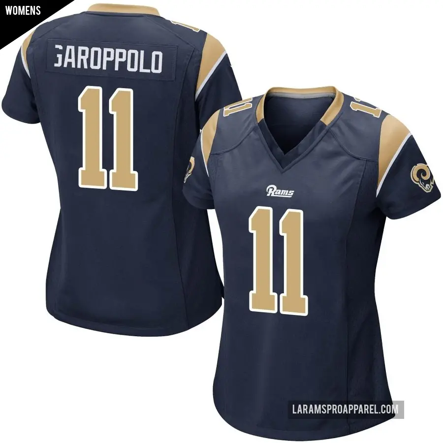 Women's Los Angeles Rams ＃11 Jimmy Garoppolo Navy Game Team Color Jersey