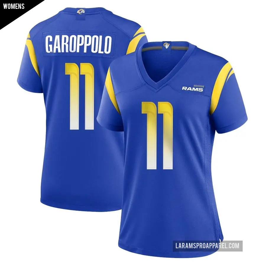 Women's Los Angeles Rams ＃11 Jimmy Garoppolo Royal Game Alternate Jersey