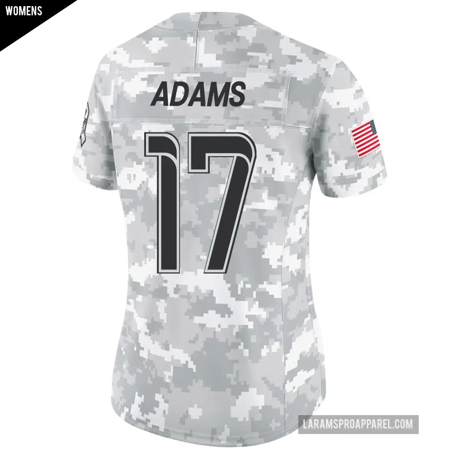Women&#039;s Los Angeles Rams &#65283;17 Davante Adams Arctic Camo Limited 2024 Salute to Service Jersey