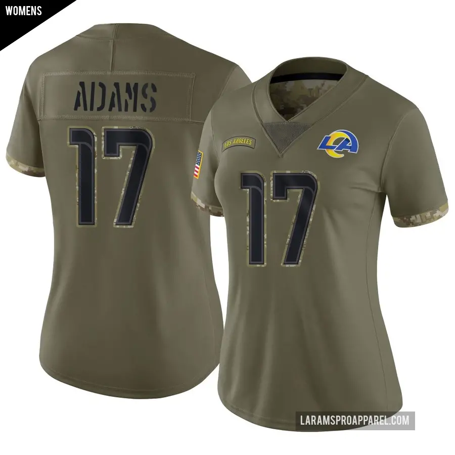 Women's Los Angeles Rams ＃17 Davante Adams Olive Limited 2022 Salute To Service Jersey