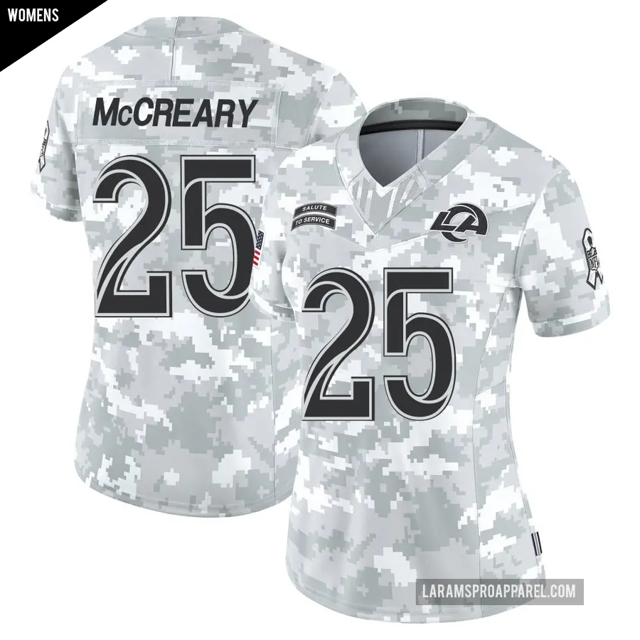 Women's Los Angeles Rams ＃25 Roger McCreary Arctic Camo Limited 2024 Salute to Service Jersey