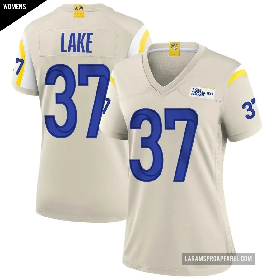 Women&#039;s Los Angeles Rams &#65283;37 Quentin Lake Game Bone Jersey