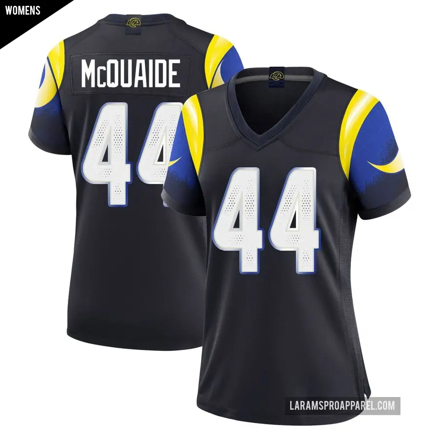 Women's Los Angeles Rams ＃44 Jake McQuaide Blue Limited Midnight 2025 Rivalries Collection Jersey