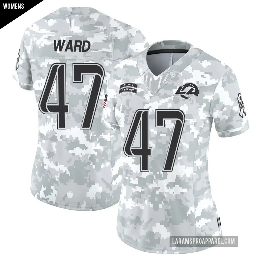 Women's Los Angeles Rams ＃47 Alex Ward Arctic Camo Limited 2024 Salute to Service Jersey