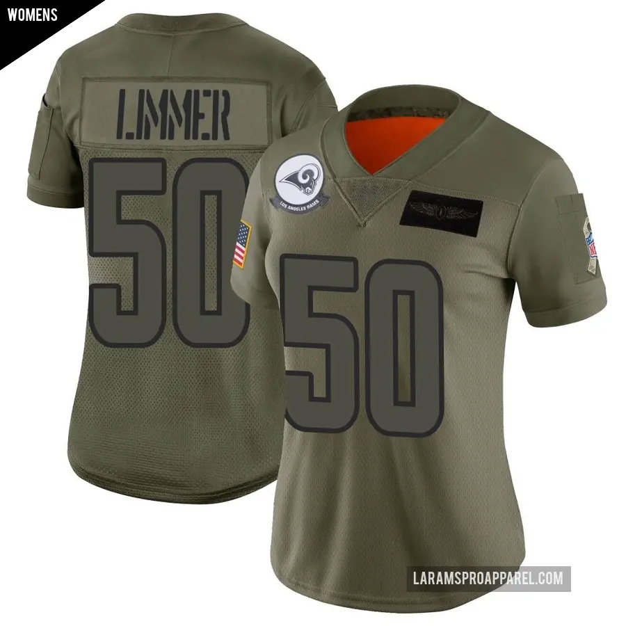 Women's Los Angeles Rams ＃50 Beaux Limmer Camo Limited 2019 Salute to Service Jersey