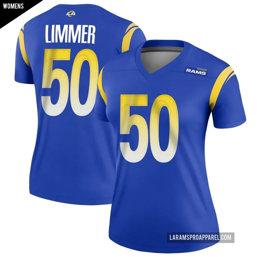 Women's Los Angeles Rams ＃50 Beaux Limmer Royal Legend Jersey