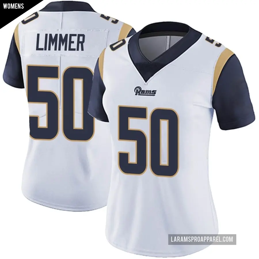 Women's Los Angeles Rams ＃50 Beaux Limmer White Limited Vapor Untouchable Jersey