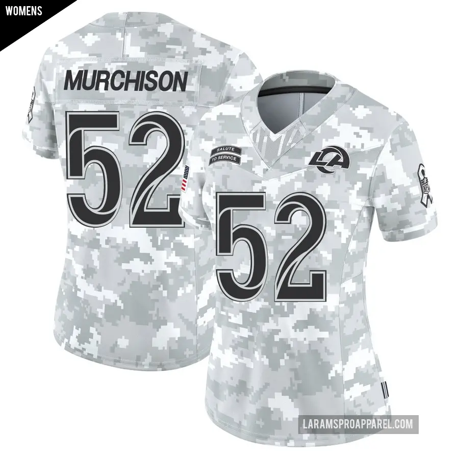 Women's Los Angeles Rams ＃52 Larrell Murchison Arctic Camo Limited 2024 Salute to Service Jersey